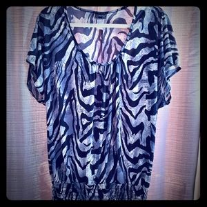 EUC Judith Animal Print Blouse Sz 1X